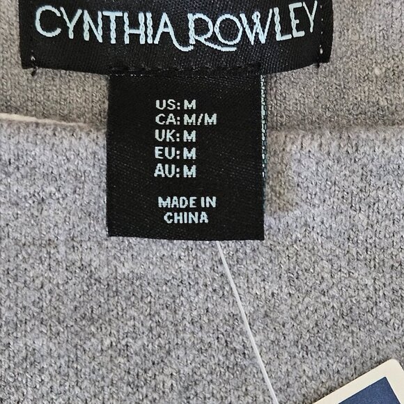 Cynthia Rowley grey soft boat neck sweater with polka dot cuffed sleeves MED - Picture 5 of 7